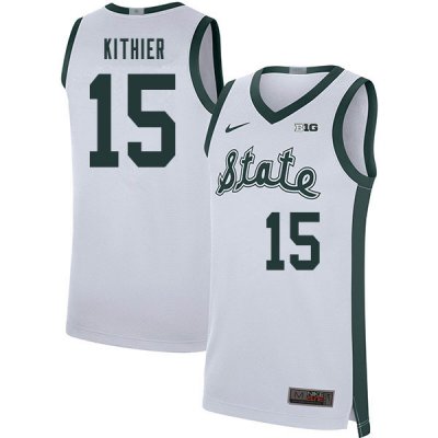 Men Thomas Kithier Michigan State Spartans #15 Nike NCAA Retro White Authentic College Stitched Basketball Jersey JN50Z06FG